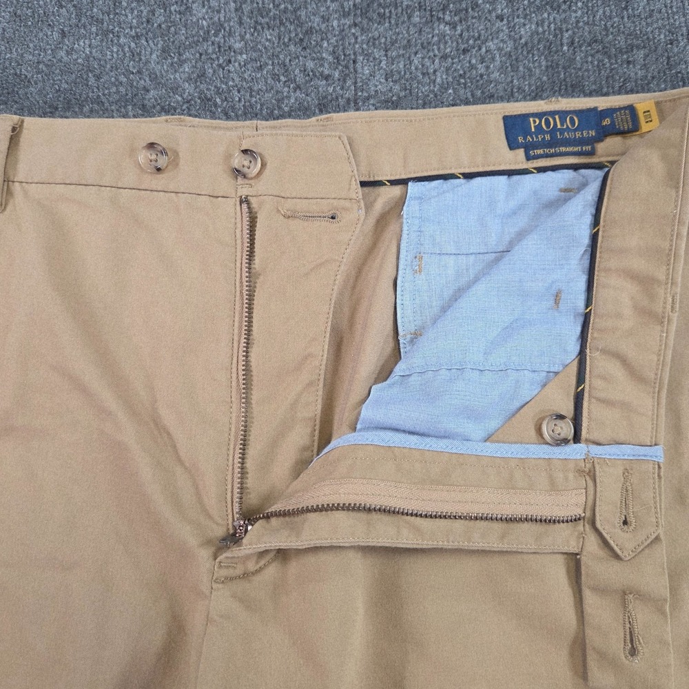 Polo Ralph Lauren Mens 40 Khaki Stretch Straight Fit Chino Shorts - Picture 7 of 15